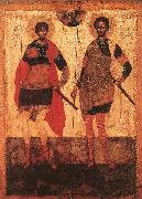 unknow artist Icon of St Theodore Stratilates and St Theodore Tyron oil painting reproduction